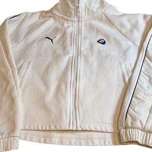 Puma BMW M Motorsport Track Jacket Womens Small White Full Zip Racing‎ Sporty